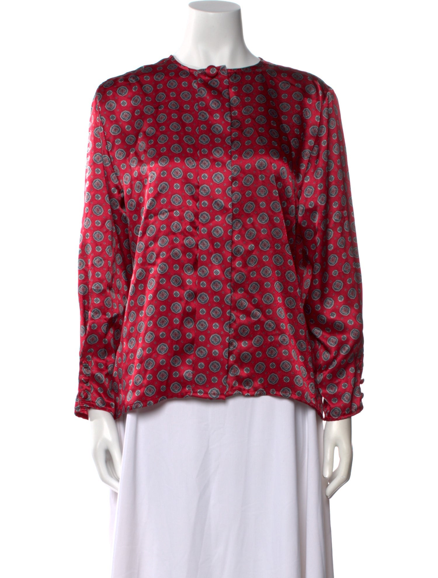 Oscar de la Renta Vintage Floral Print Blouse