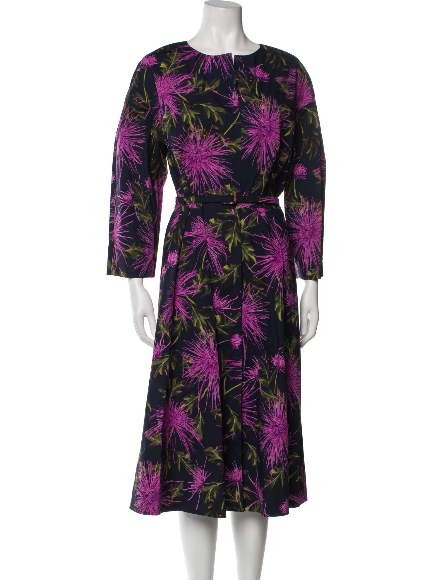 Oscar de la Renta Floral Print Midi Length Dress w/ Tags