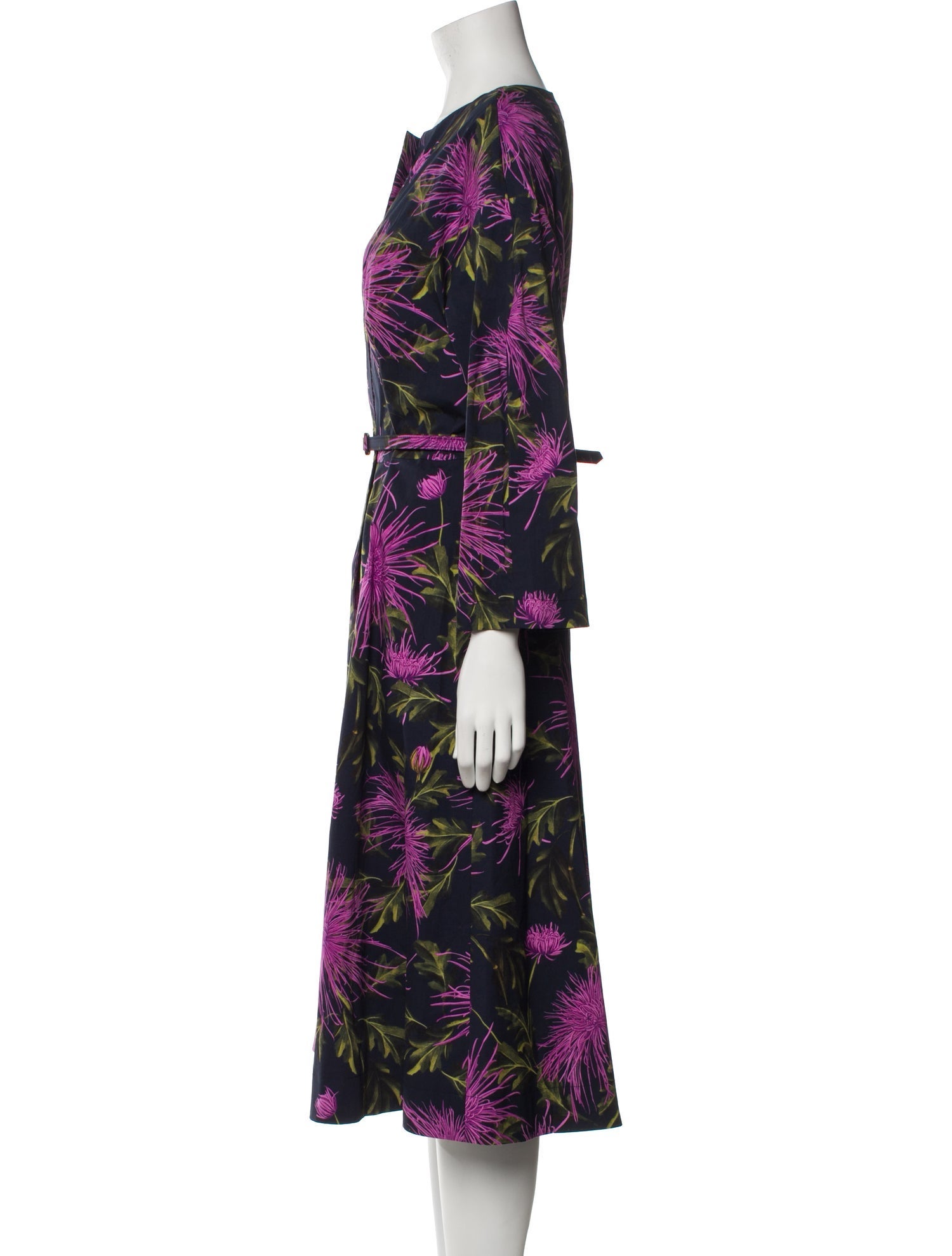 Oscar de la Renta Floral Print Midi Length Dress w/ Tags