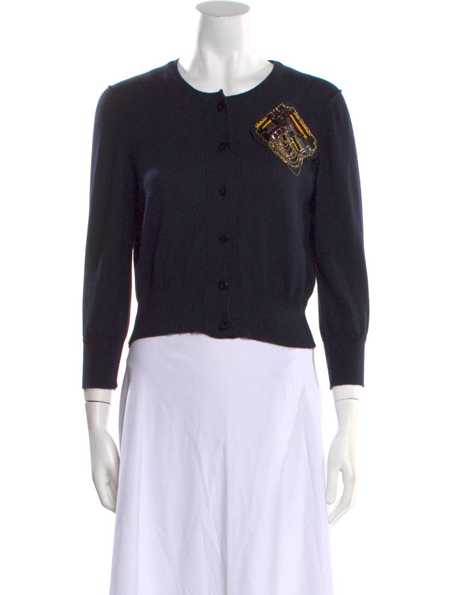 Oscar de la Renta Cashmere Scoop Neck Sweater