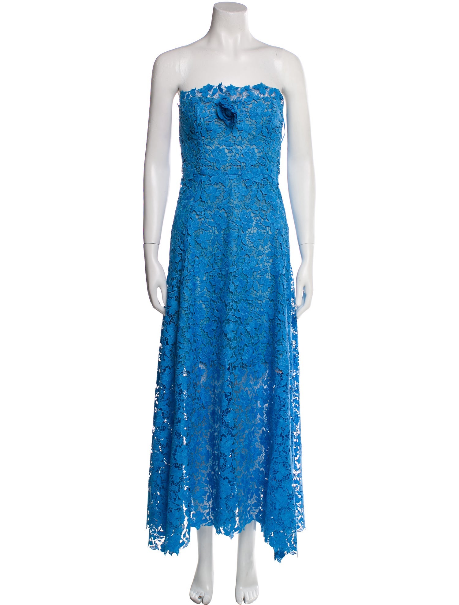 Oscar de la Renta Lace Pattern Long Dress
