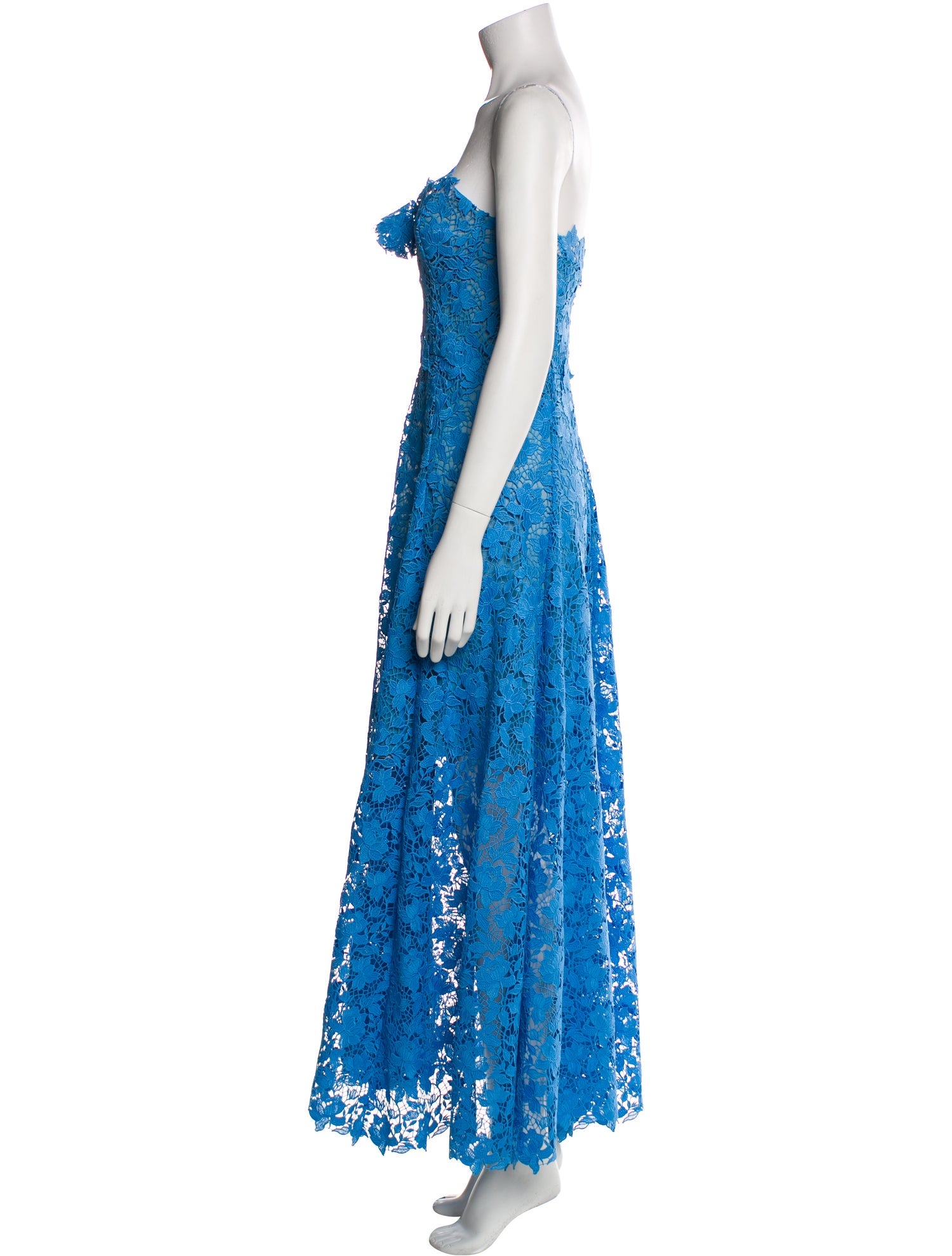Oscar de la Renta Lace Pattern Long Dress