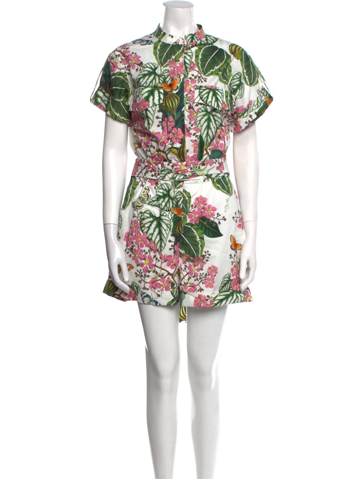 Oscar de la Renta Printed Mock Neck Romper