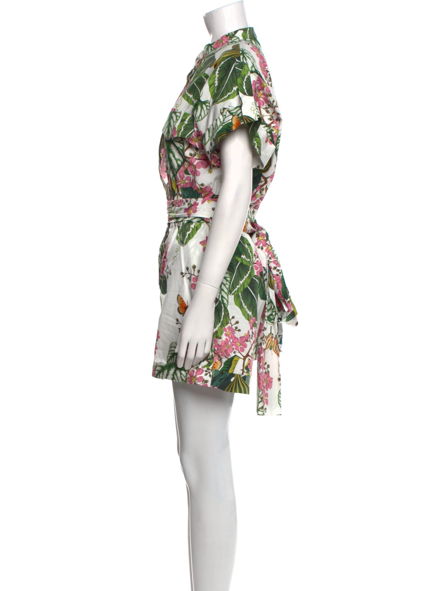 Oscar de la Renta Printed Mock Neck Romper