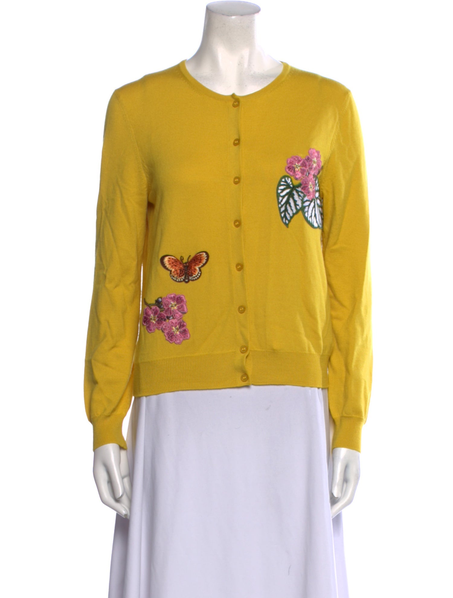 Oscar de la Renta Virgin Wool Graphic Print Sweater