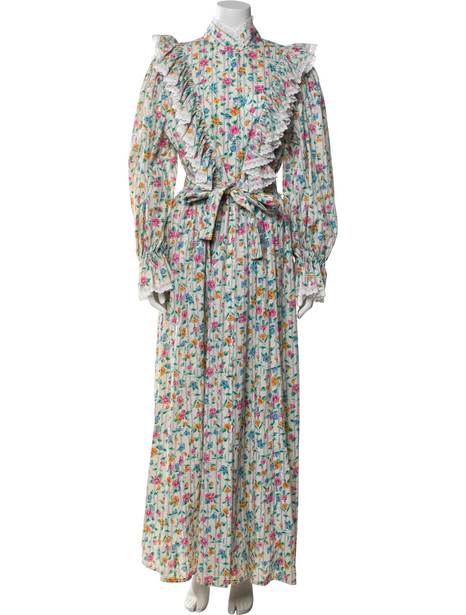 Oscar de la Renta Floral Print Long Dress