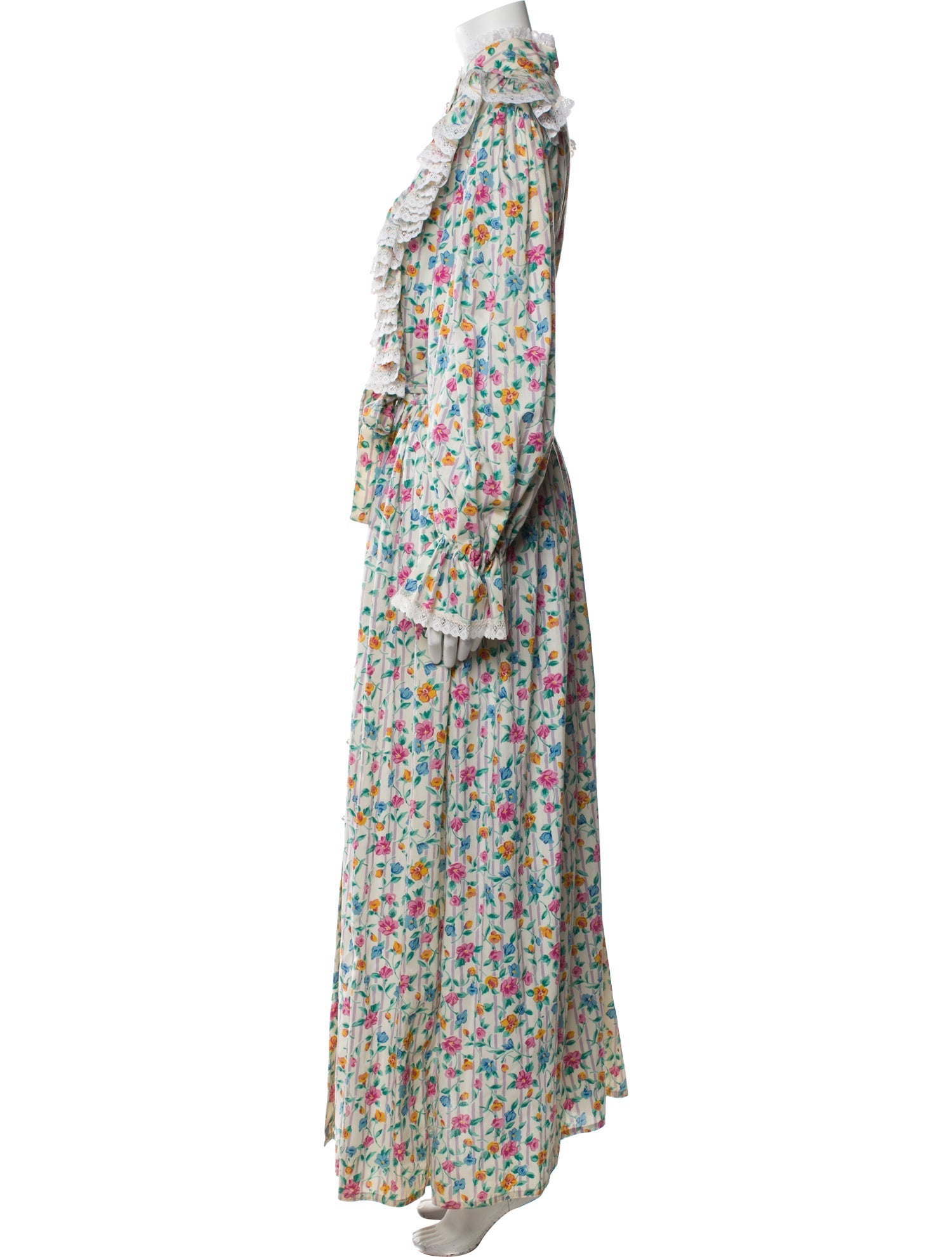 Oscar de la Renta Floral Print Long Dress