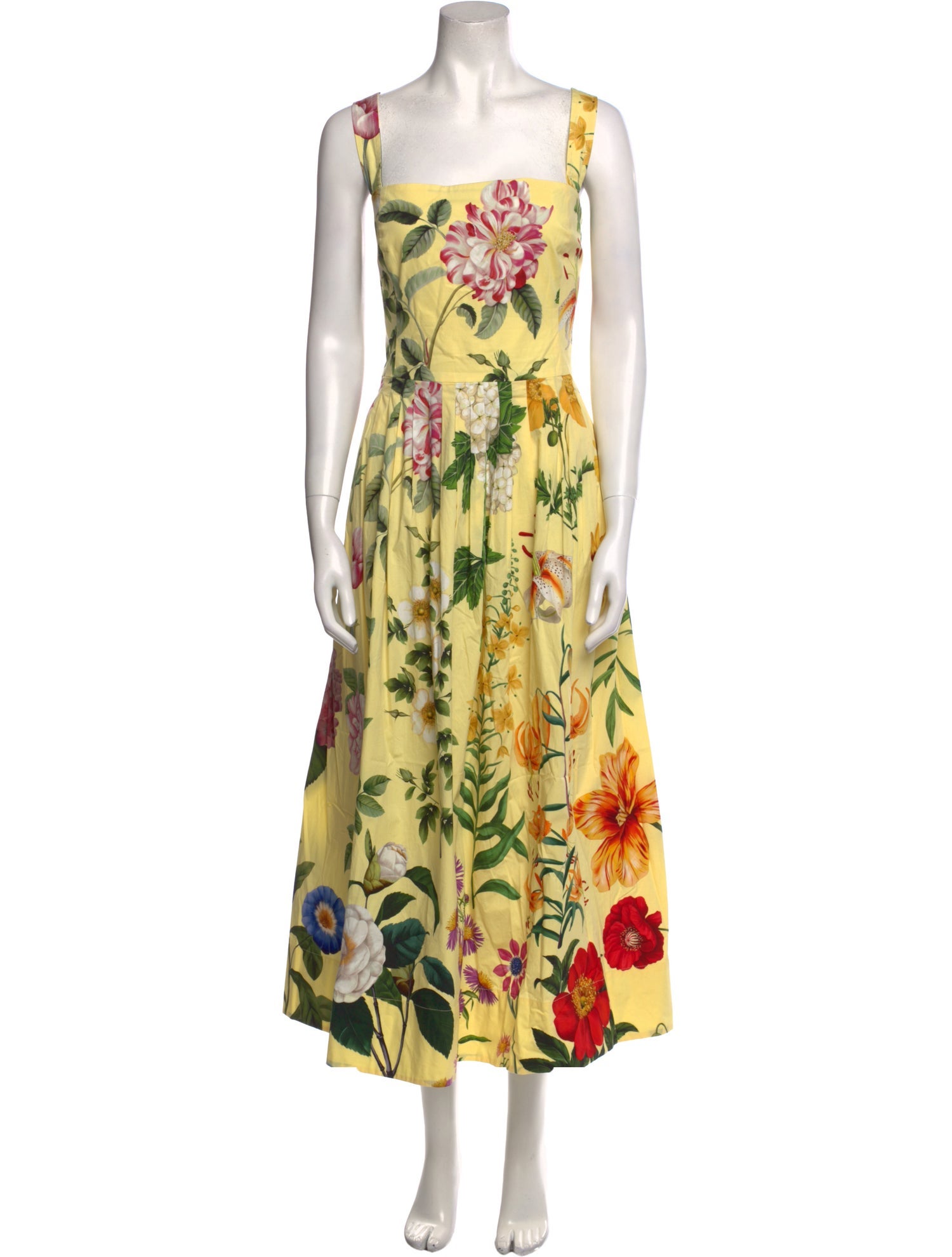 Oscar de la Renta Floral Print Long Dress