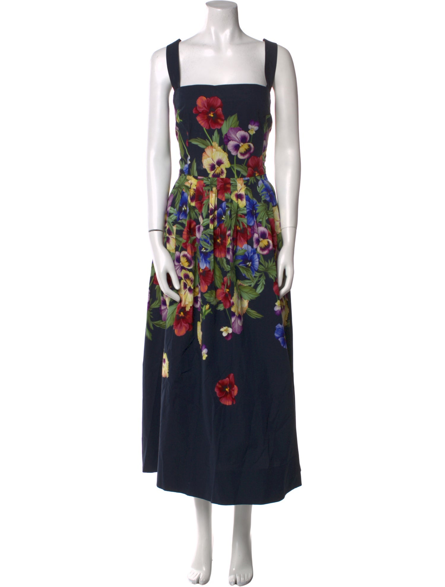 Oscar de la Renta Floral Print Long Dress