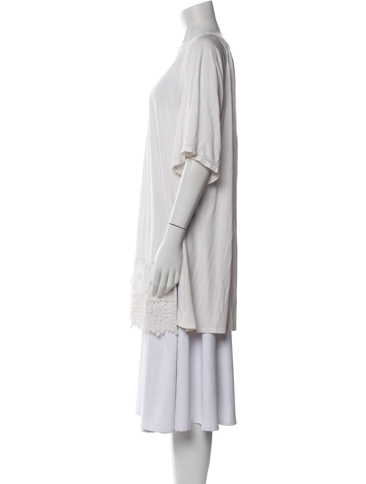 Oscar de la Renta Scoop Neck Short Sleeve Tunic