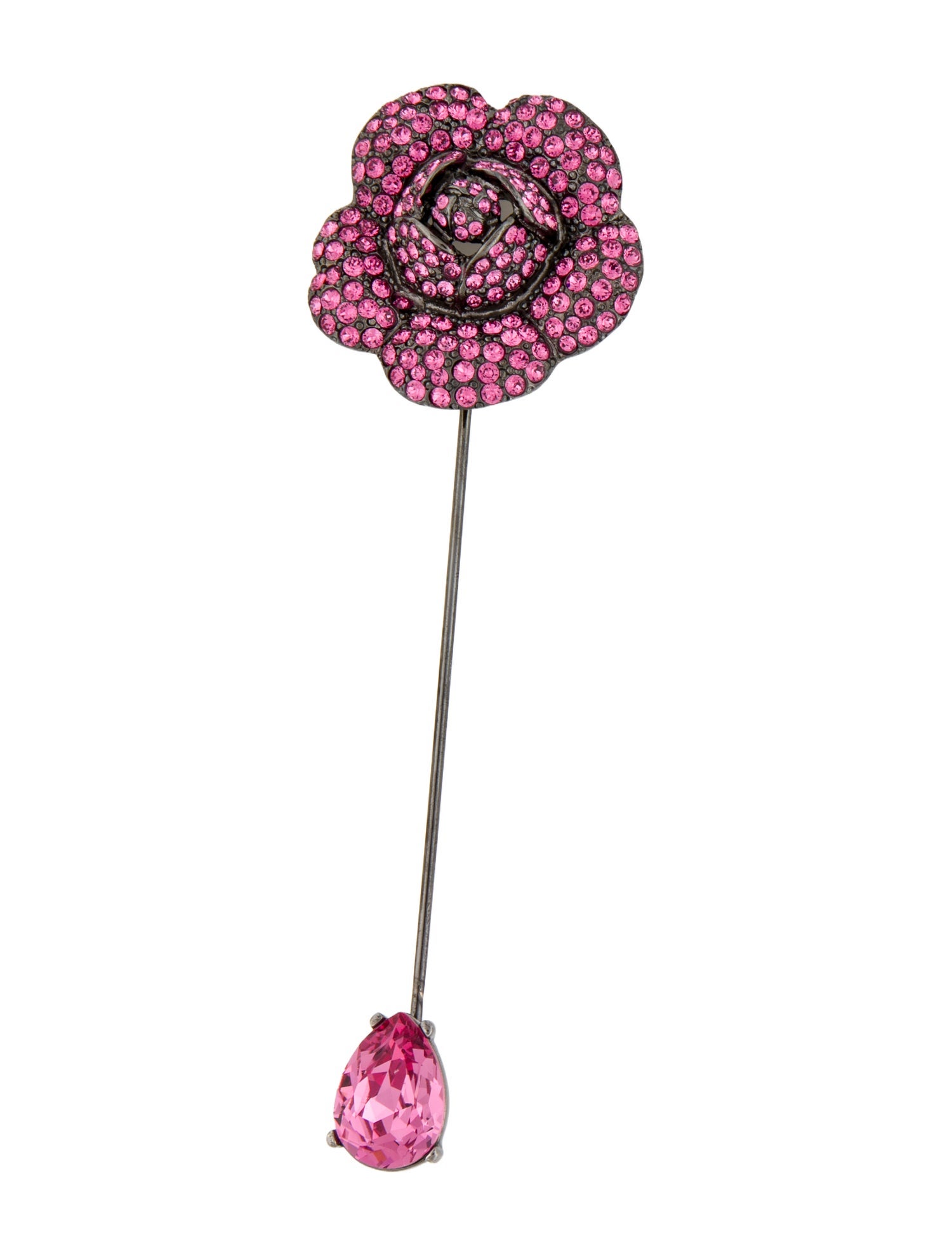 Oscar de la Renta Crystal Flower Brooch