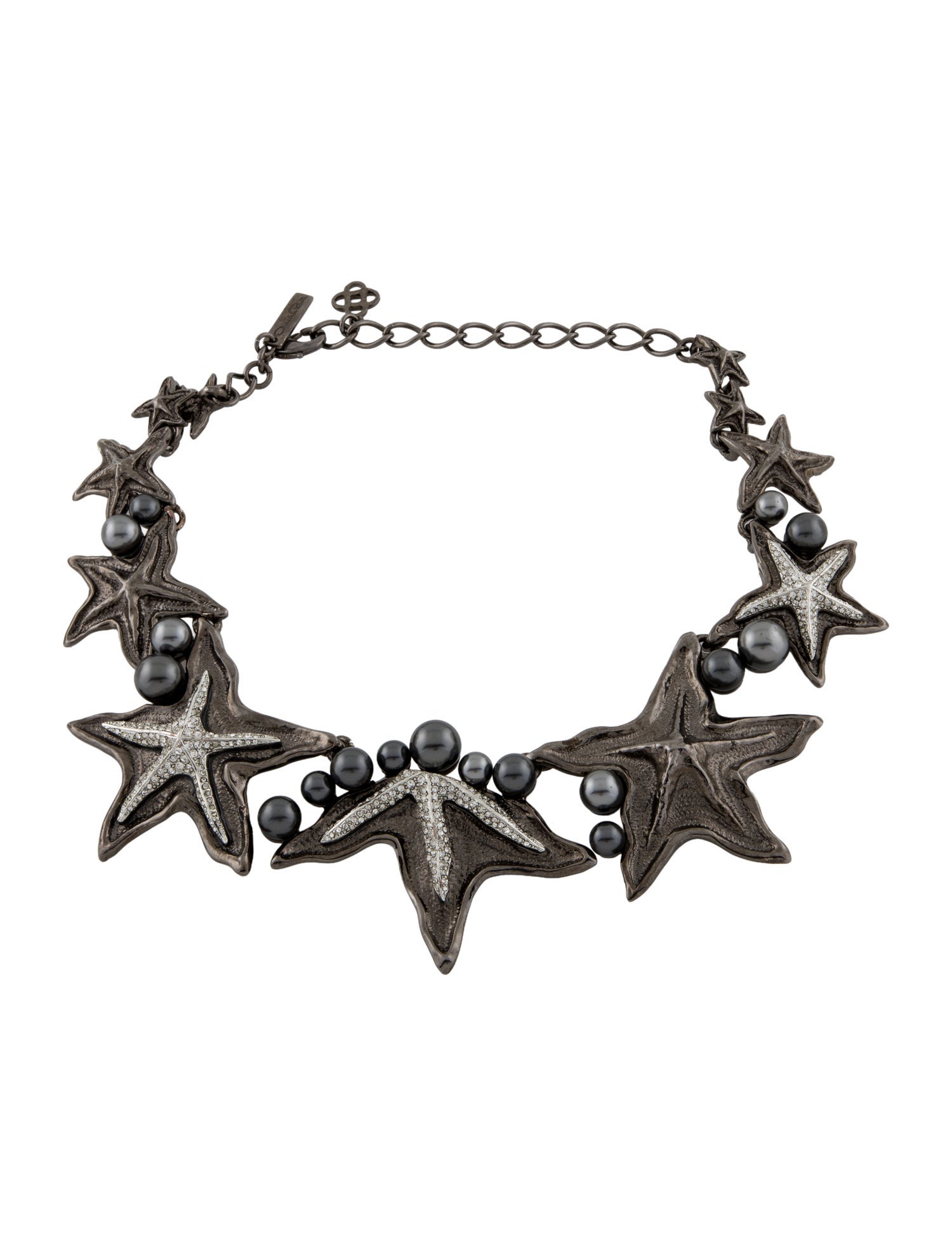 Oscar de la Renta Faux Pearl & Crystal Sea Star Collar Necklace