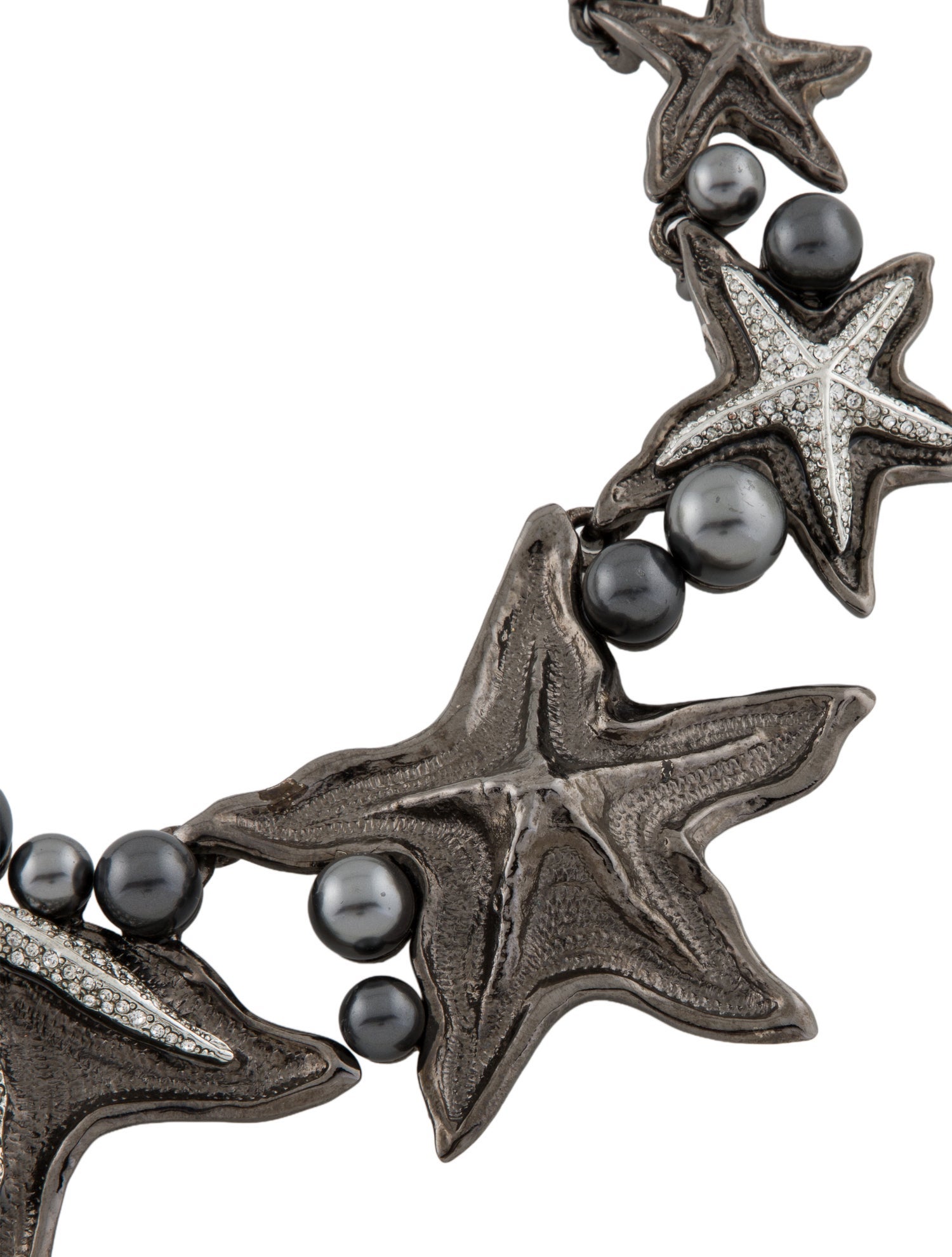 Oscar de la Renta Faux Pearl & Crystal Sea Star Collar Necklace