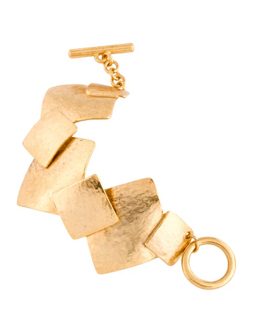 Oscar de la Renta Hammered Wide Toggle Bracelet