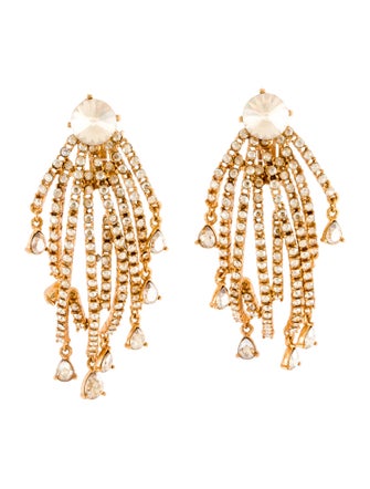 Oscar de la Renta Crystal Long Drop Earring