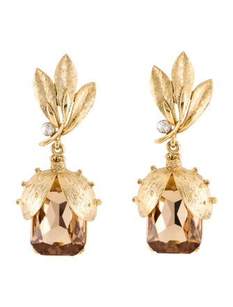 Oscar de la Renta Crystal Drop Earring
