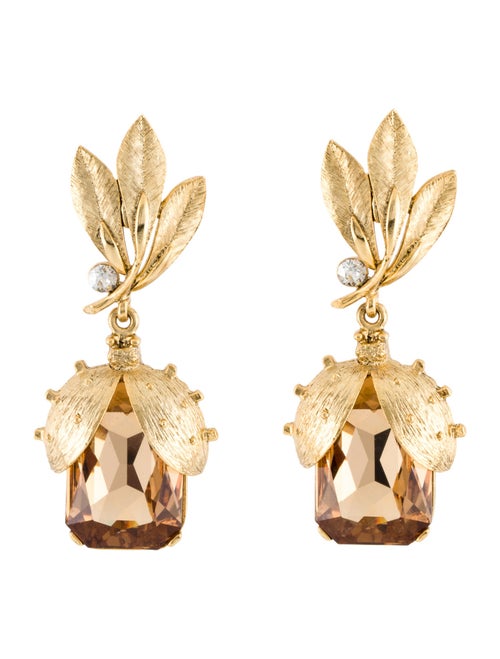 Oscar de la Renta Crystal Drop Earring