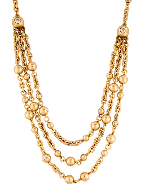 Oscar de la Renta Crystal Multi-Chain Necklace