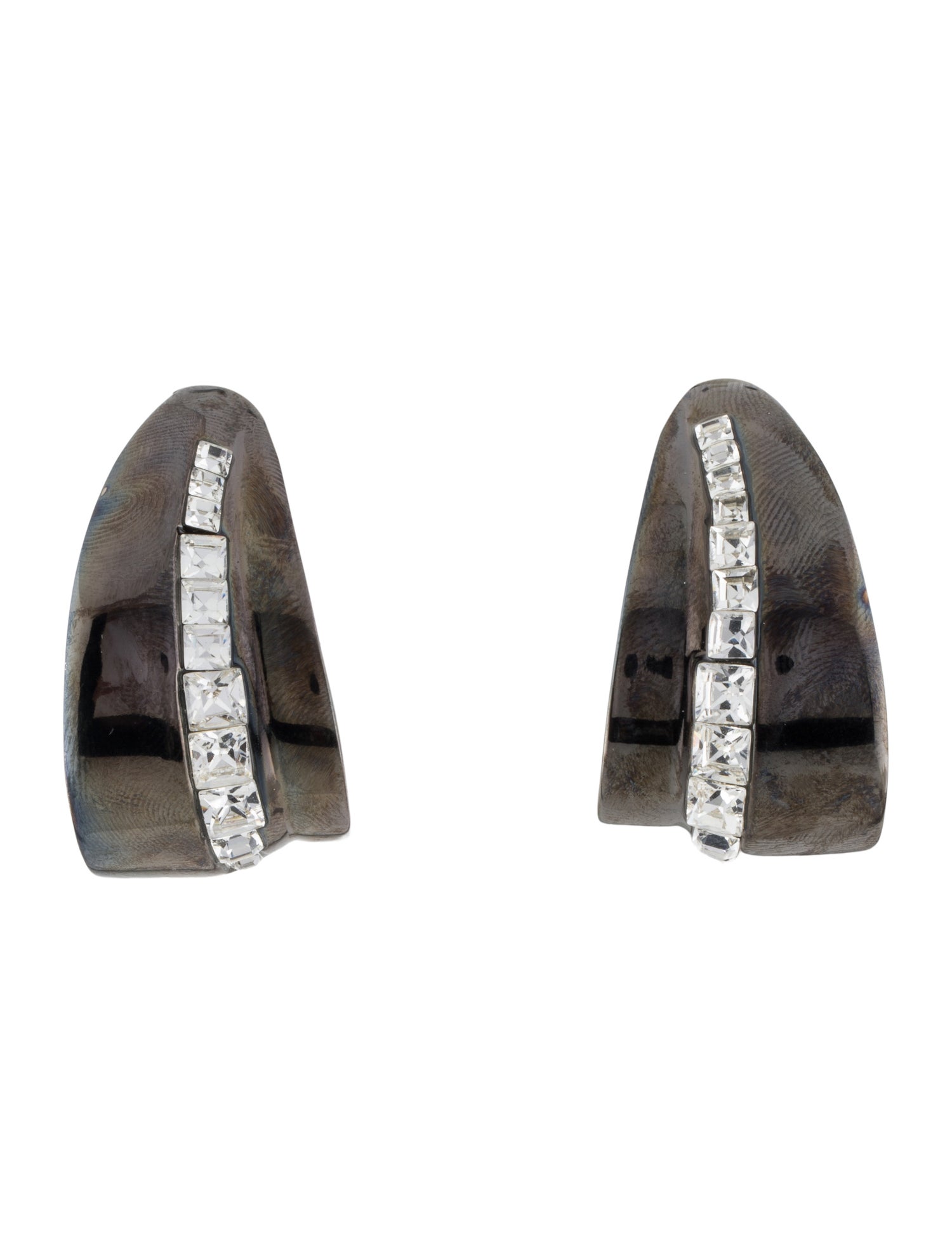 Oscar de la Renta Crystal Clip-On Earrings