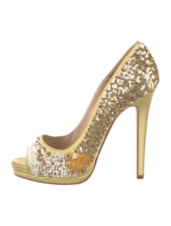 Oscar de la Renta Sequins Sequin Embellishments Sandals