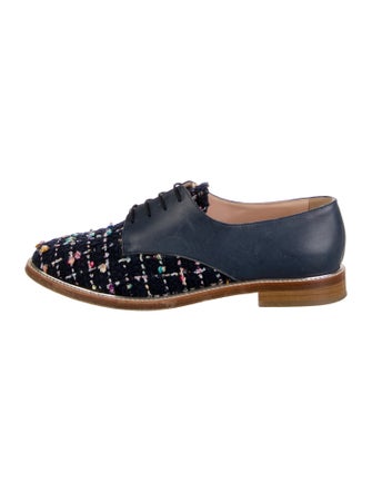 Oscar de la Renta Tweed Tweed Pattern Oxfords