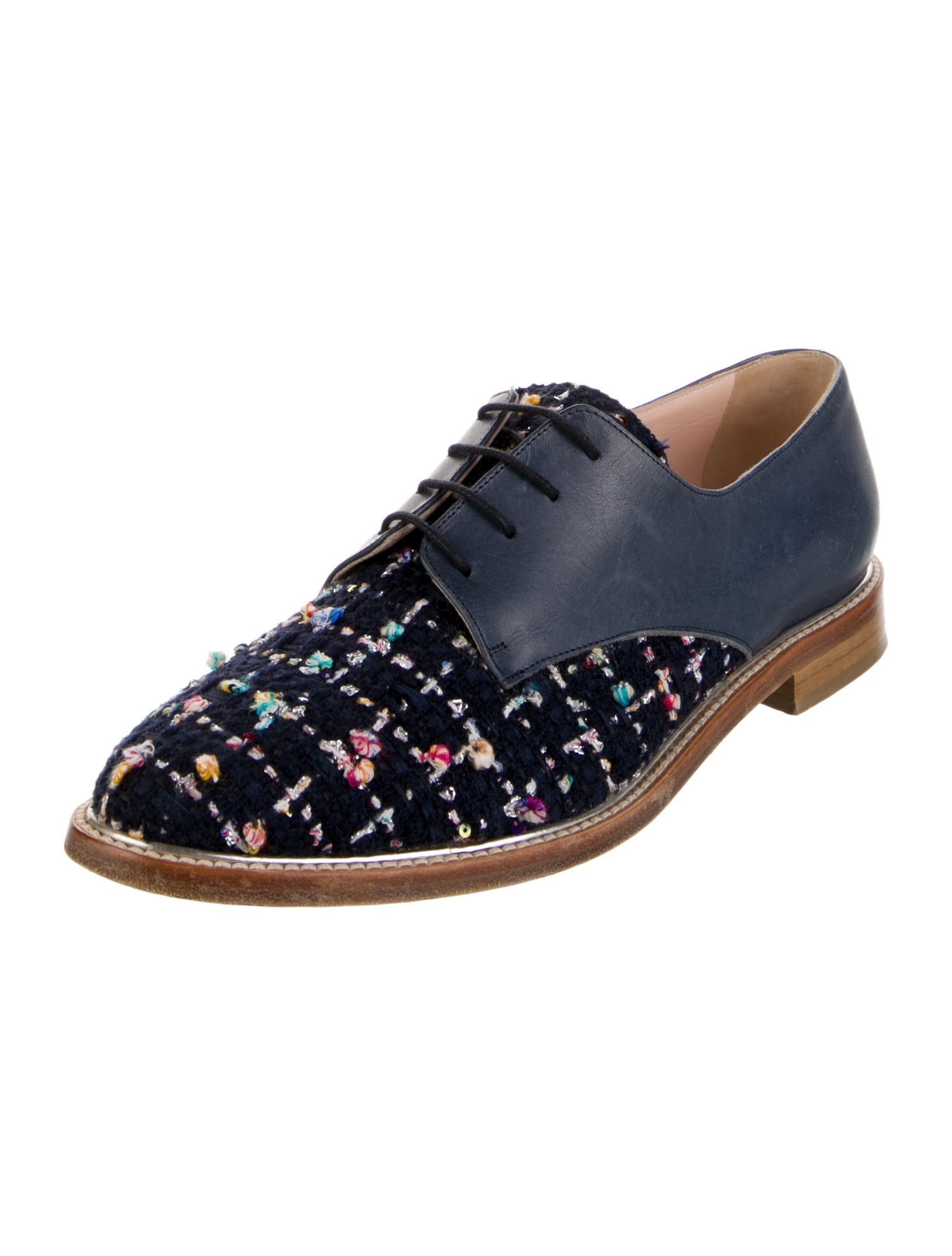 Oscar de la Renta Tweed Tweed Pattern Oxfords