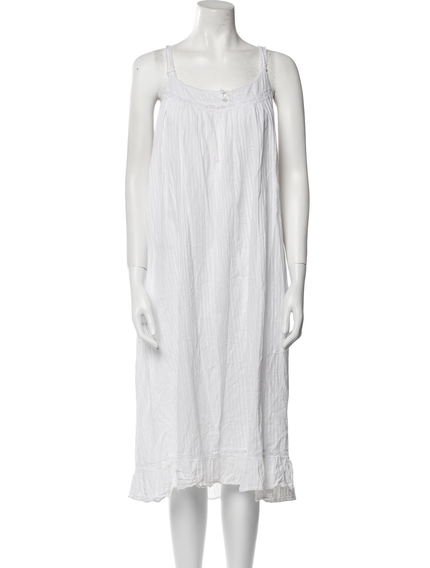 Oscar de la Renta Pink Label Crochet Trim Nightgown