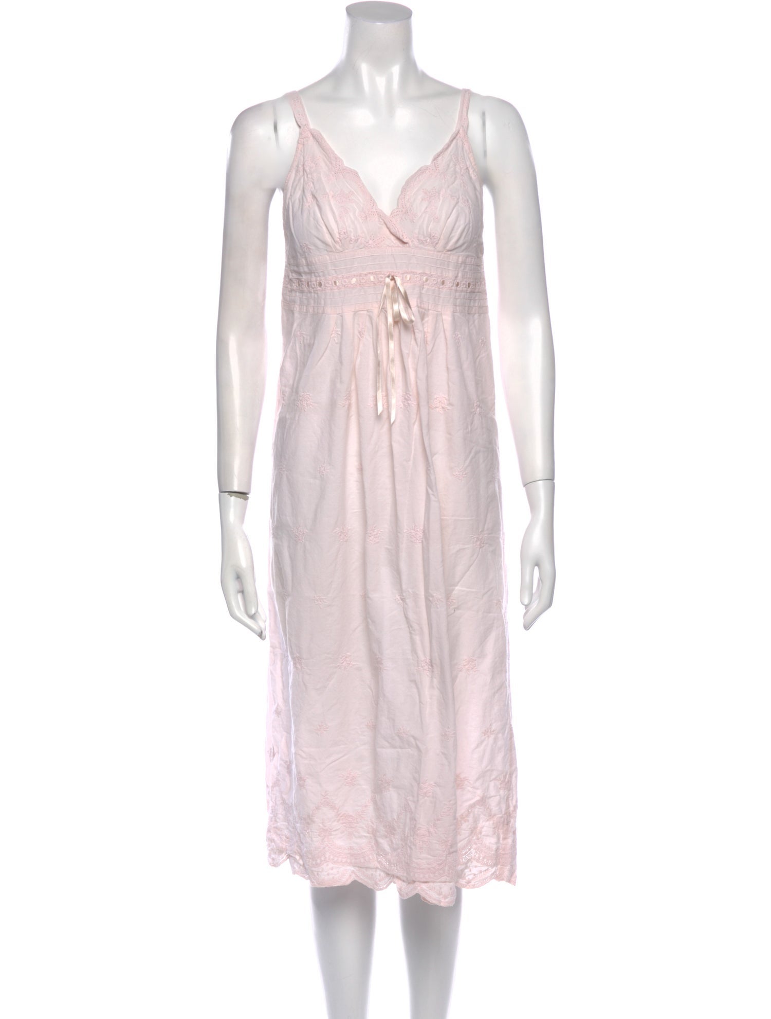 Oscar de la Renta V-Neck Midi Length Dress