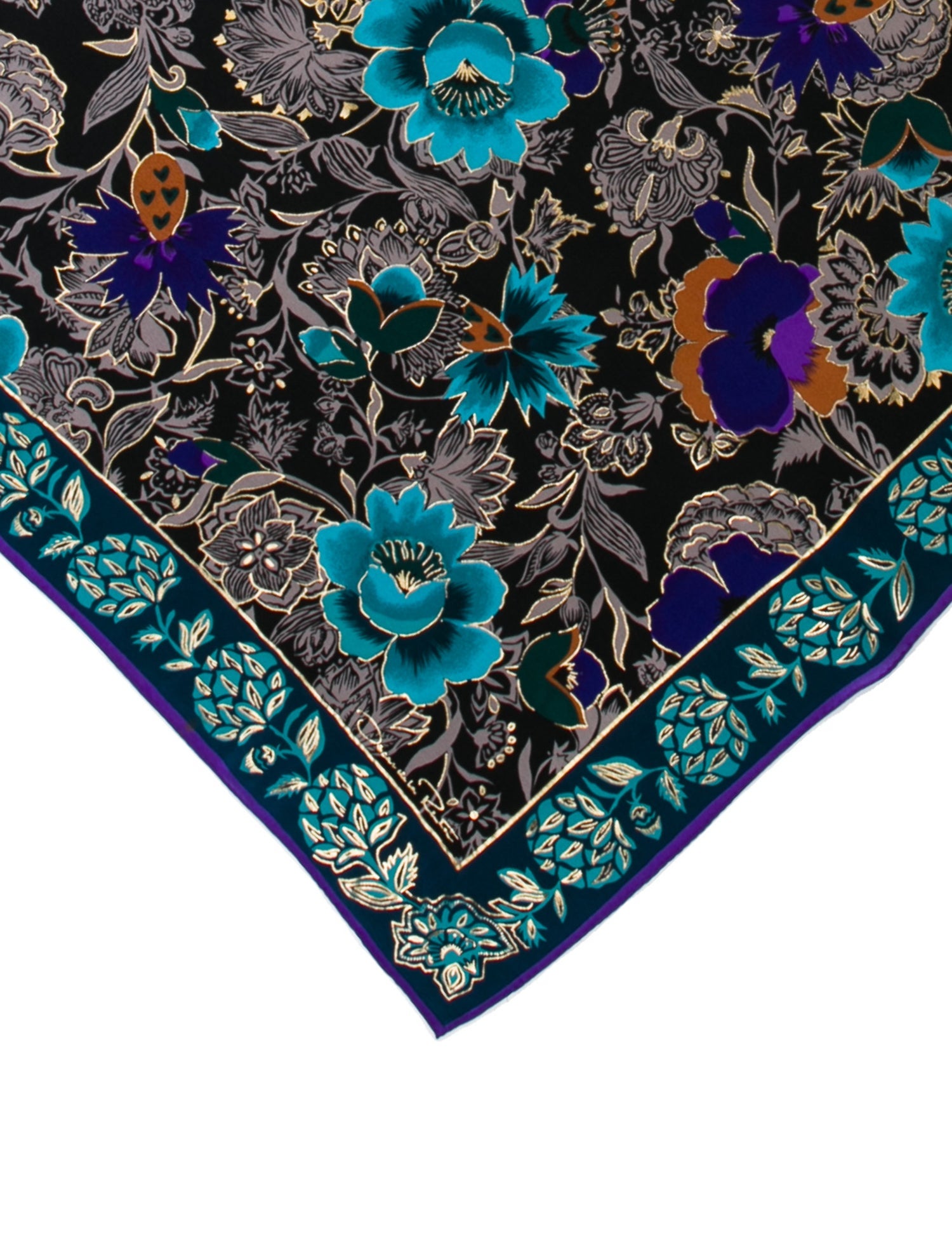 Oscar de la Renta Silk Floral Print Scarf