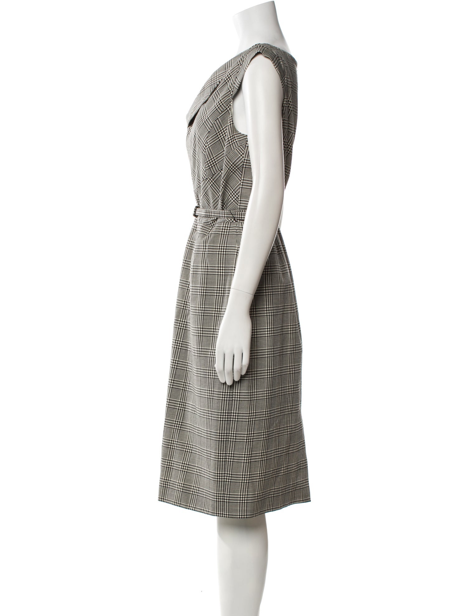 Oscar de la Renta Plaid Print Knee-Length Dress