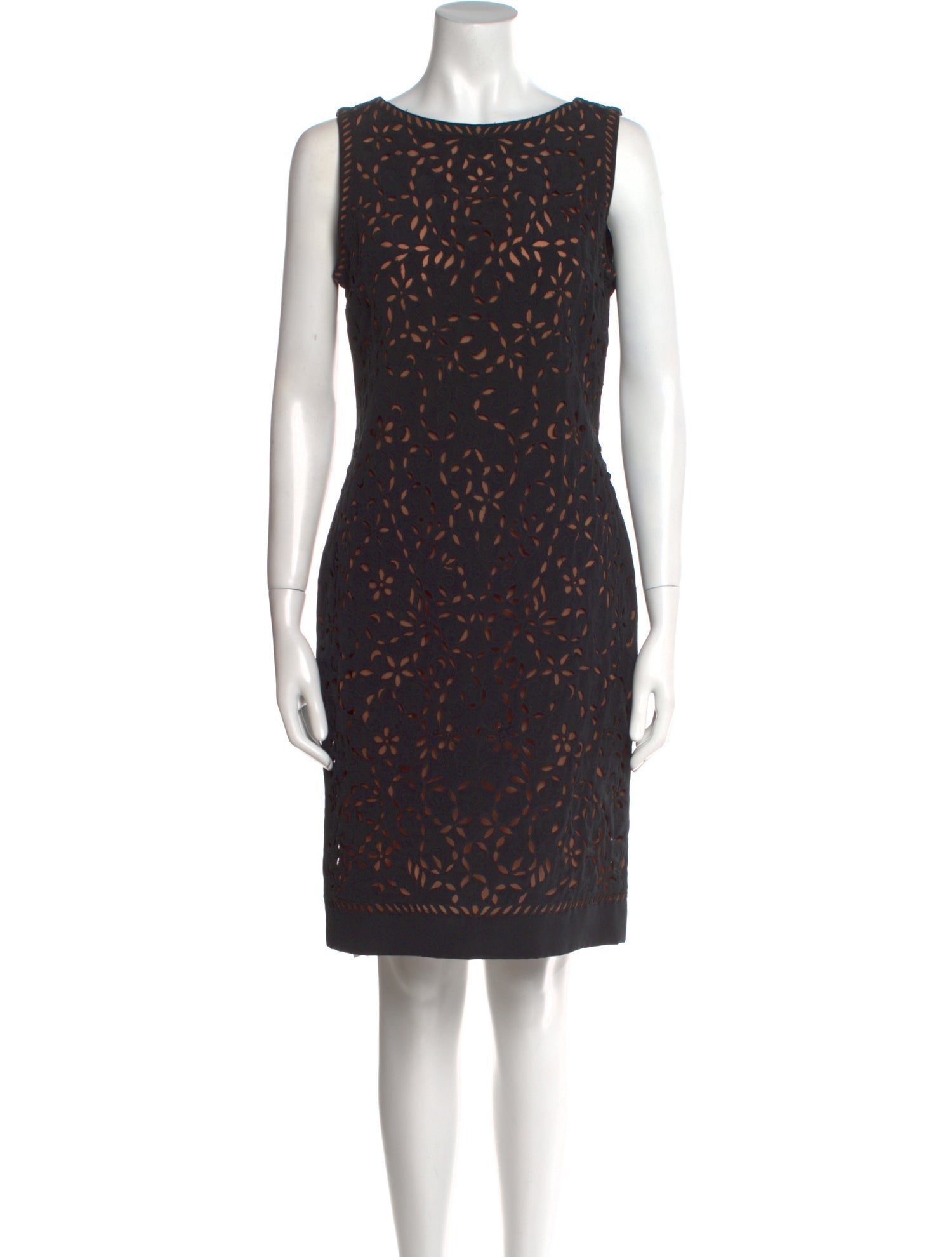 Oscar de la Renta Lace Pattern Knee-Length Dress