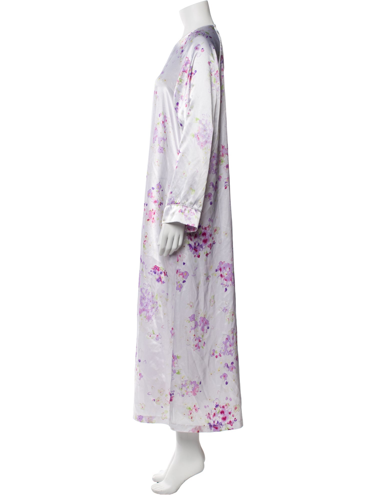 Oscar de la Renta Silk Floral Print Nightgown