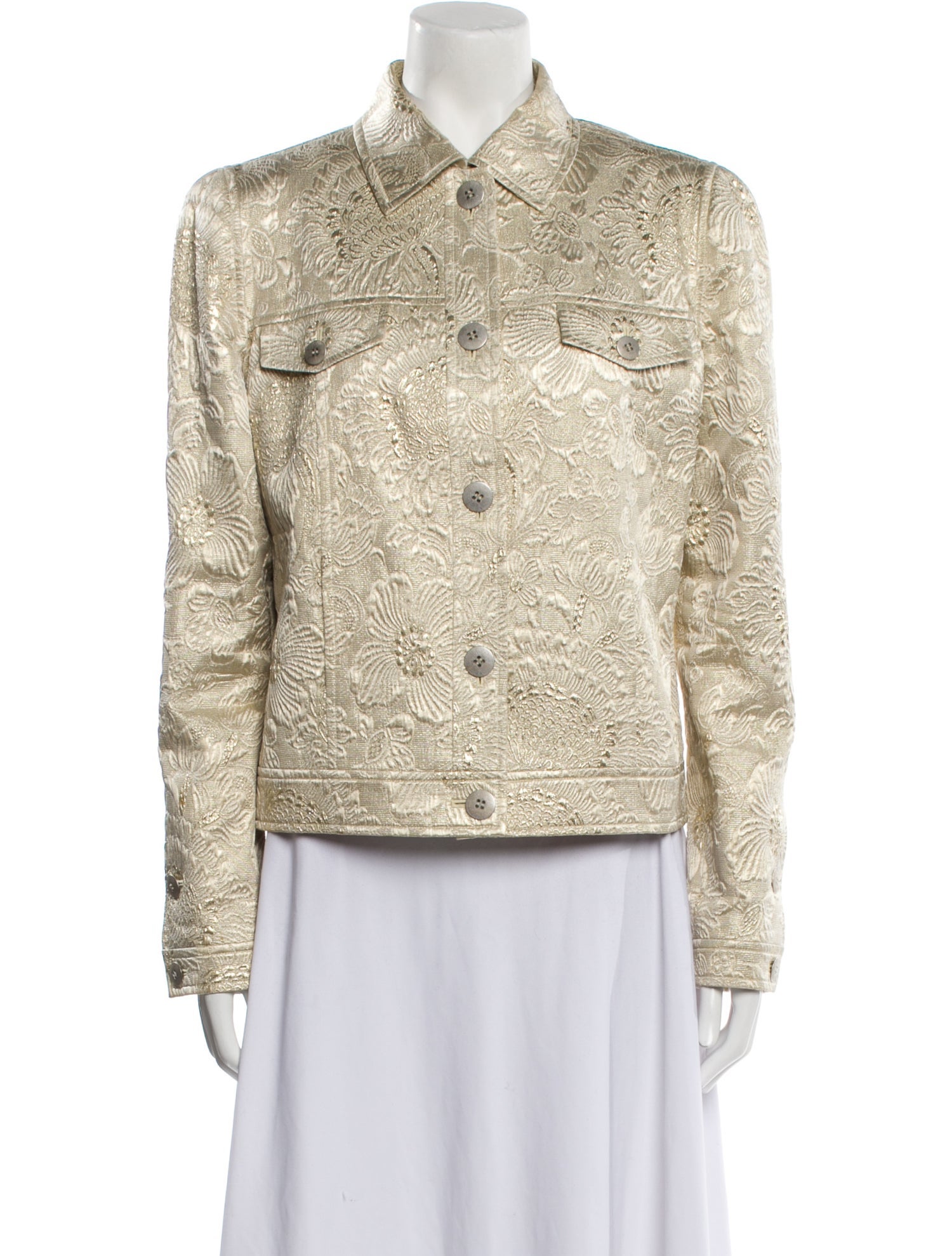 Oscar de la Renta Silk Tweed Pattern Jacket