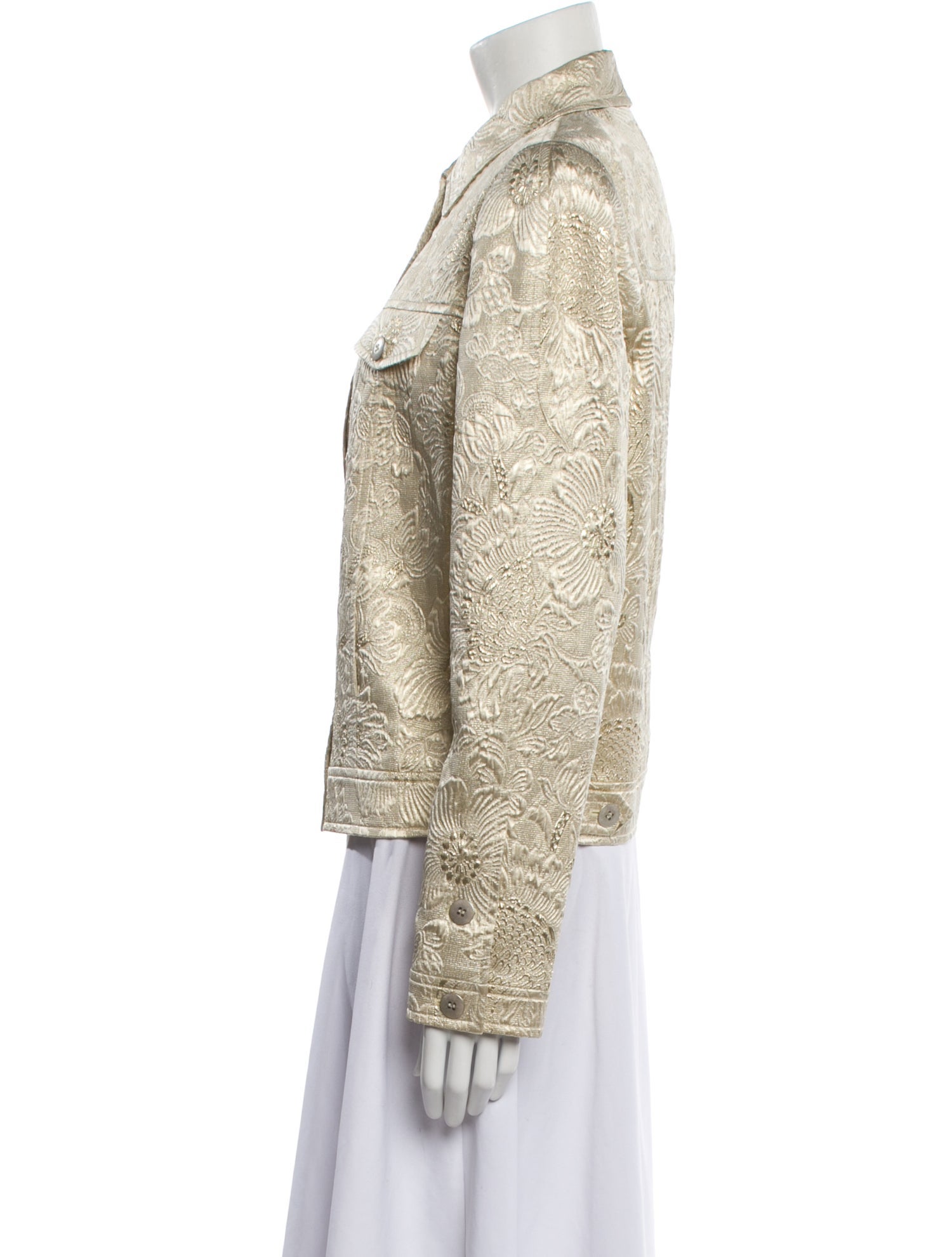 Oscar de la Renta Silk Tweed Pattern Jacket