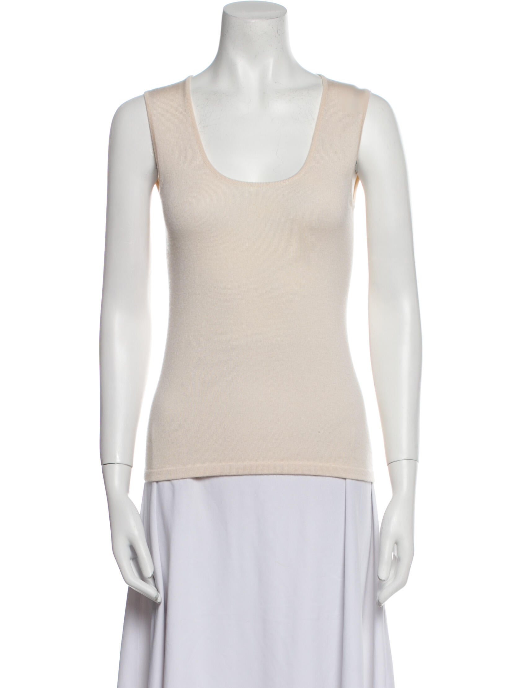 Oscar de la Renta Cashmere Scoop Neck Top