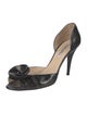 Oscar de la Renta Patent Leather Printed D'Orsay Pumps
