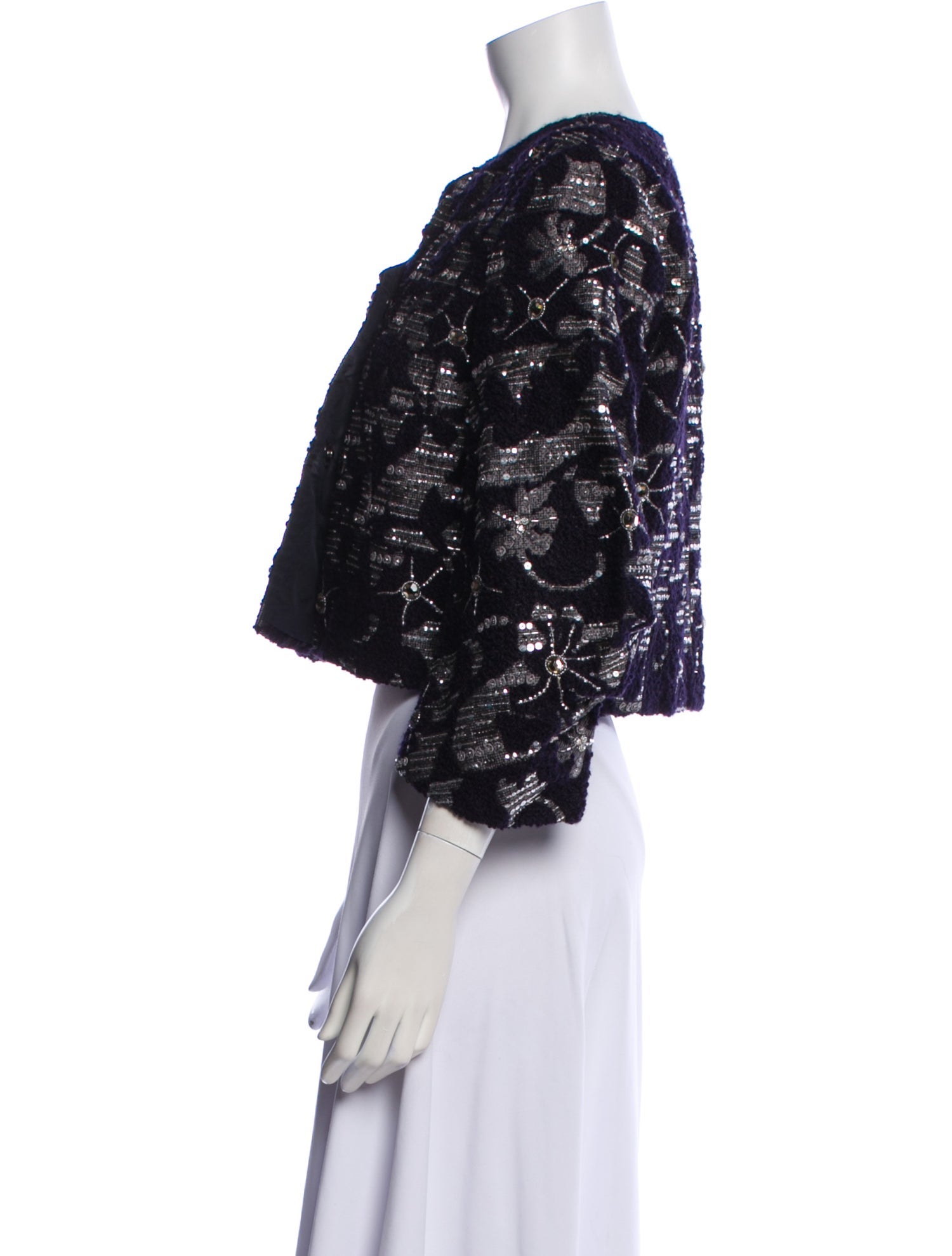 Oscar de la Renta Floral Print Evening Jacket