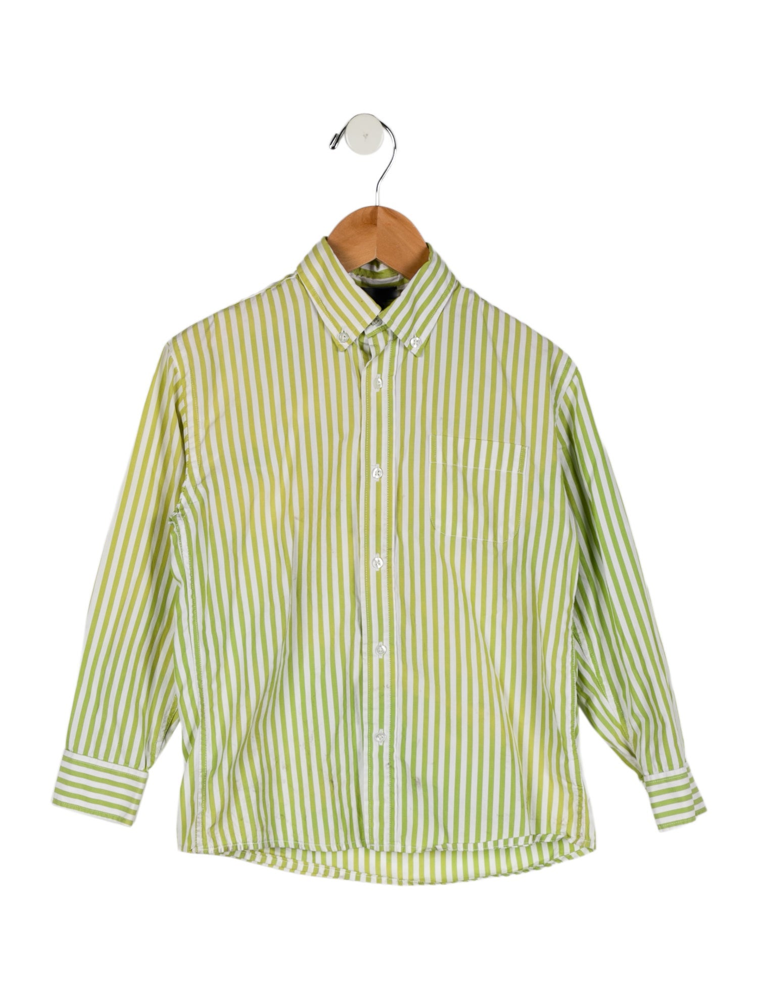 Oscar de la Renta Striped Button Top