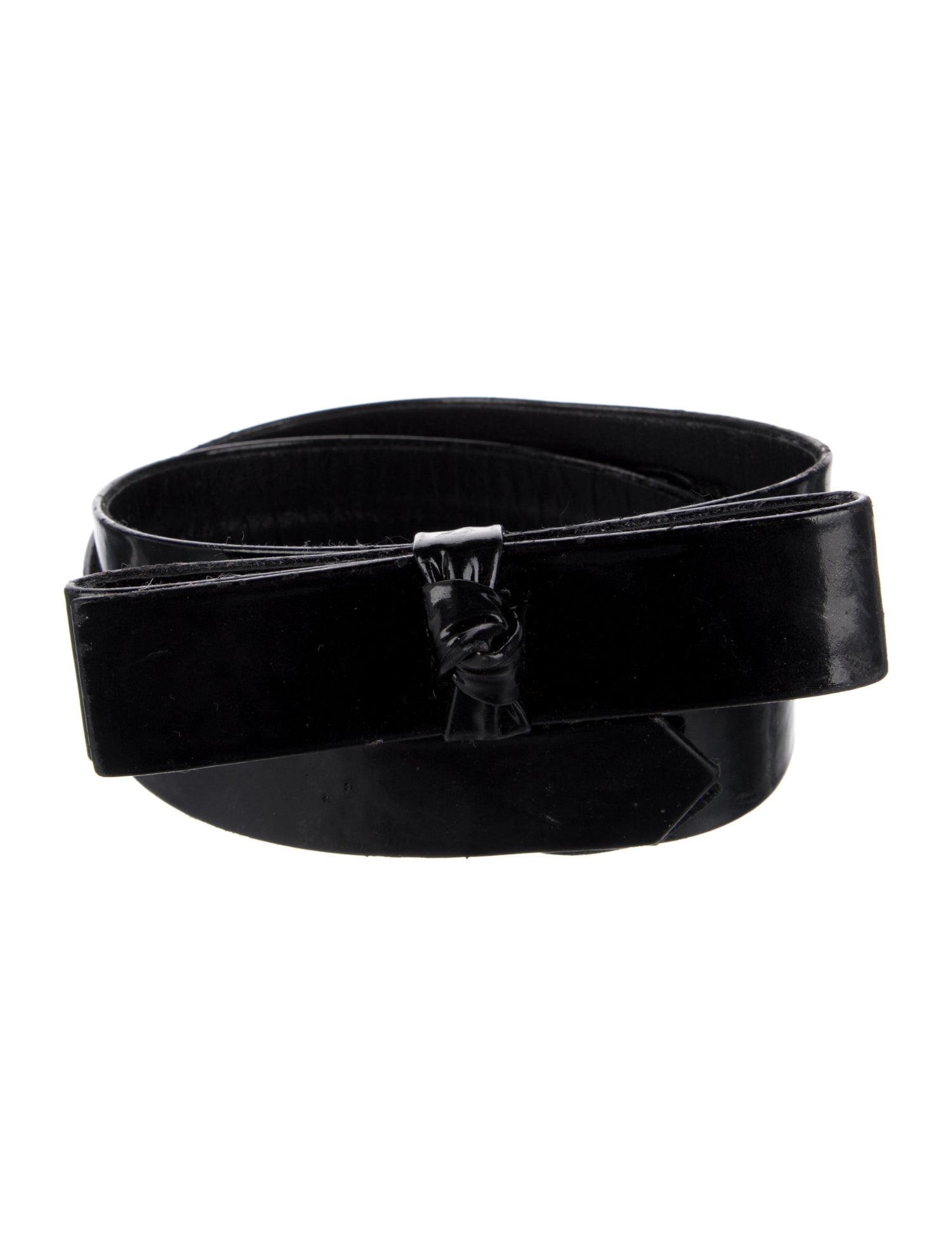 Oscar de la Renta Patent Leather Bow Accents Belt Kit