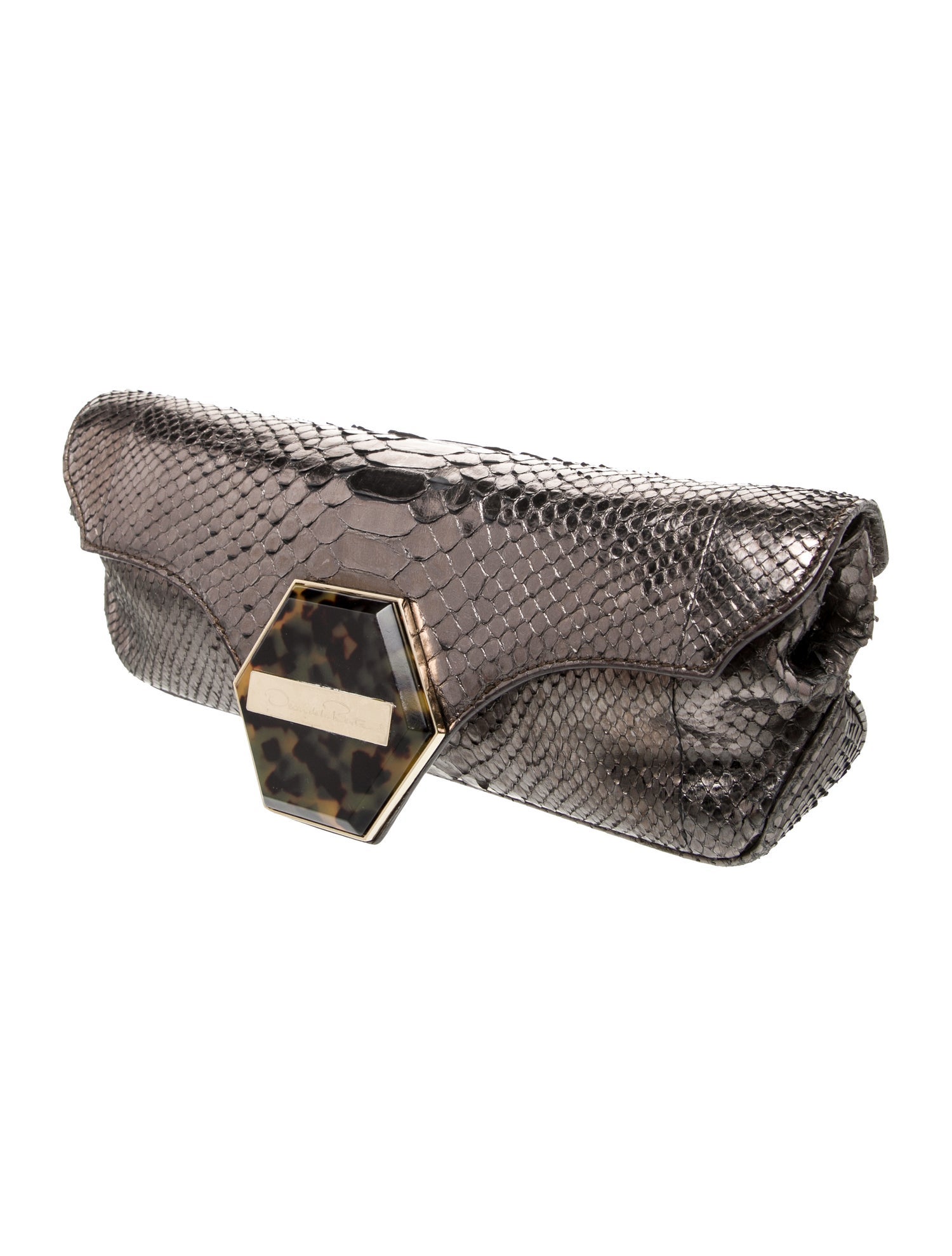 Oscar de la Renta Embossed Leather Minaudière