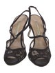 Oscar de la Renta Satin Lace Trim Embellishment Slingback Sandals