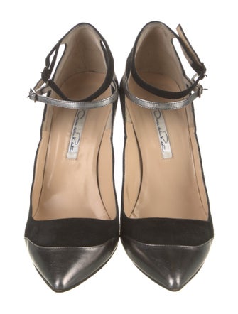 Oscar de la Renta Suede Colorblock Pattern Pumps