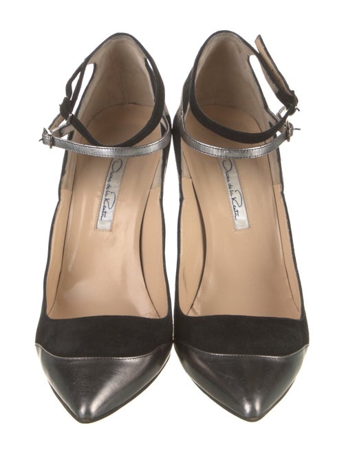 Oscar de la Renta Suede Colorblock Pattern Pumps