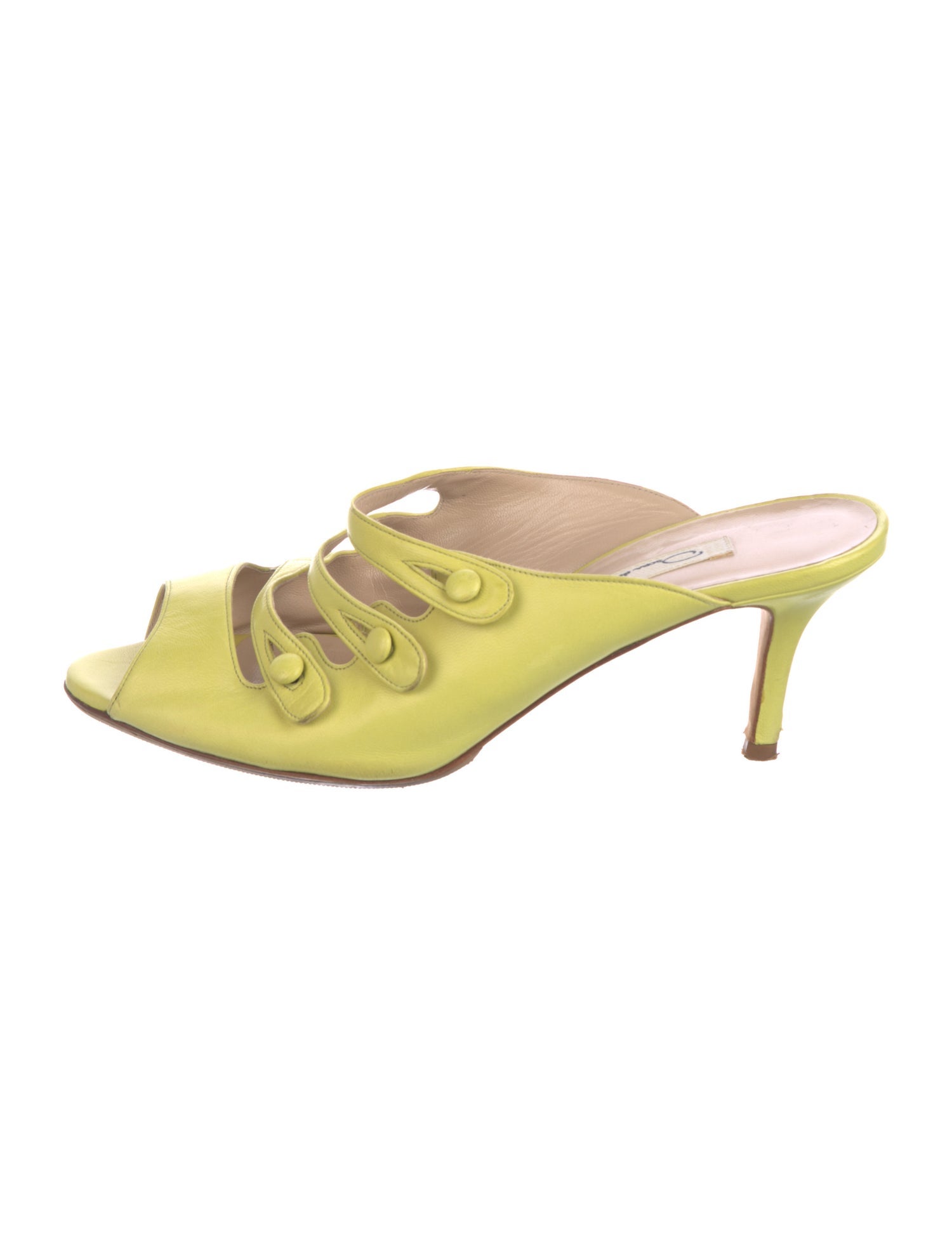 Oscar de la Renta Leather Lasercut Accents Slides