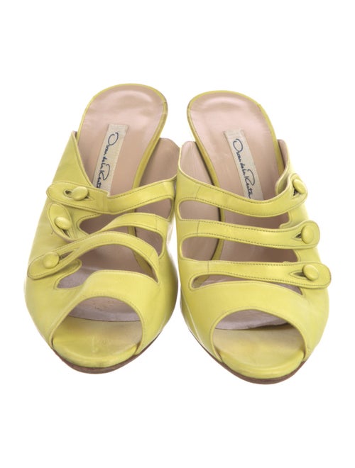 Oscar de la Renta Leather Lasercut Accents Slides