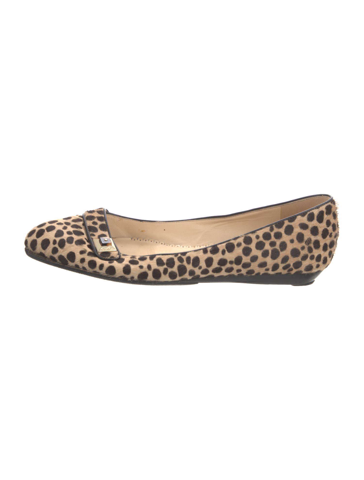 Oscar de la Renta Ponyhair Animal Print Flats