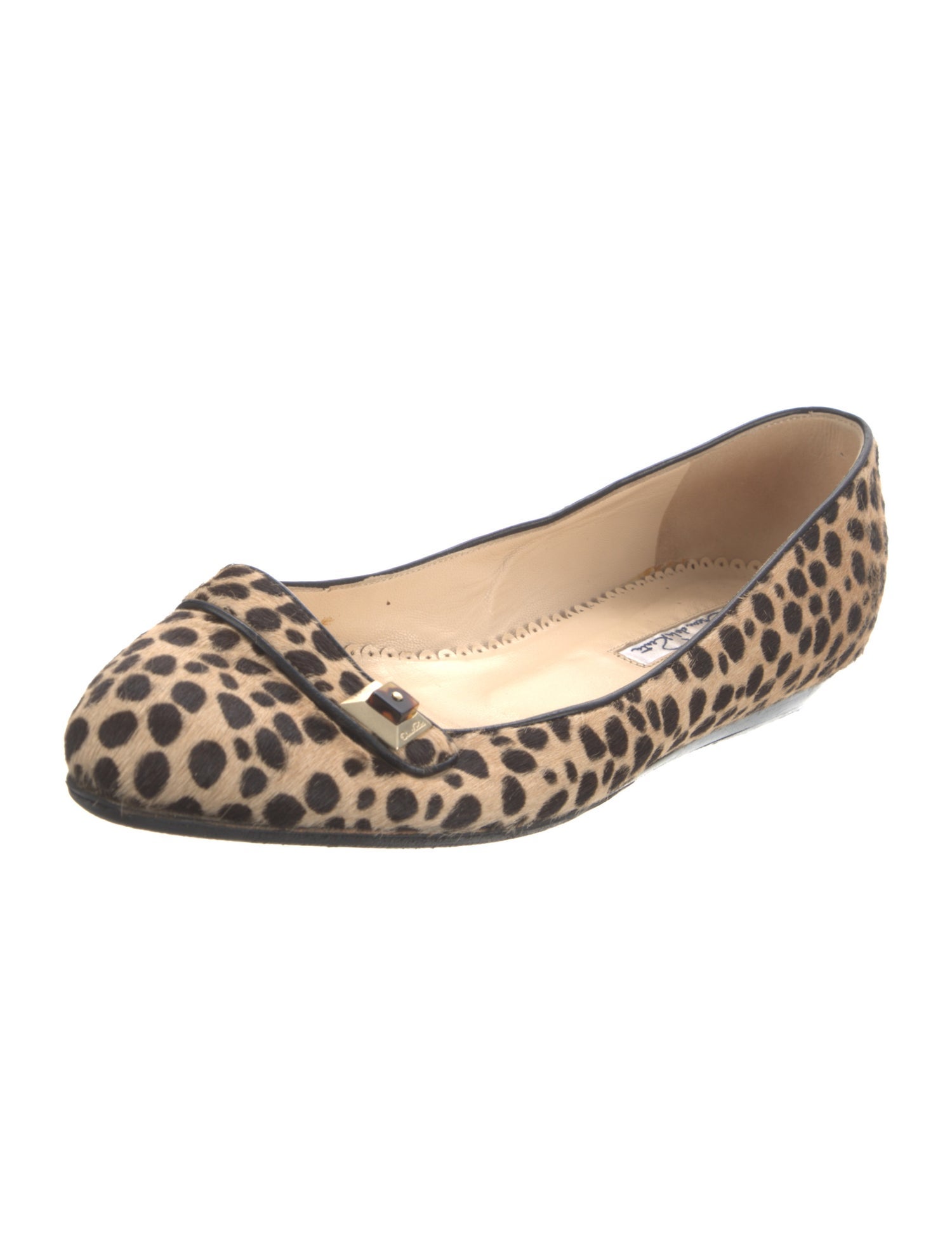 Oscar de la Renta Ponyhair Animal Print Flats