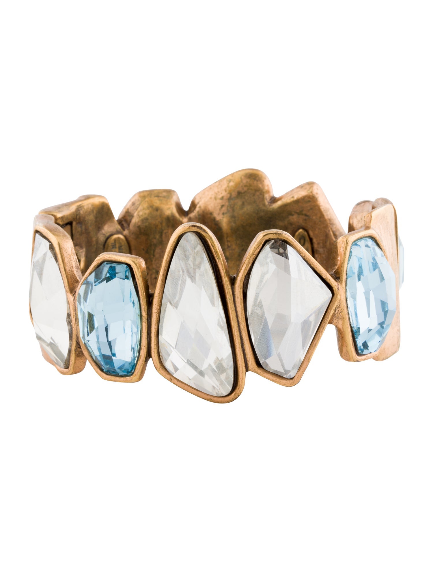 Oscar de la Renta Crystal Hinged Bangle Bracelet