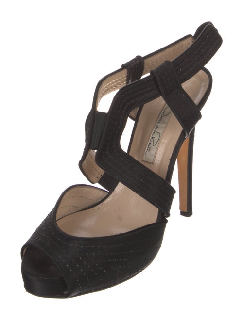 Oscar de la Renta Satin T-Strap Pumps