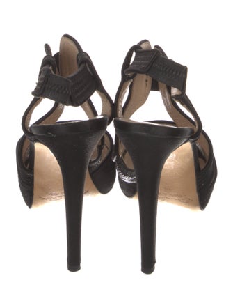 Oscar de la Renta Satin T-Strap Pumps